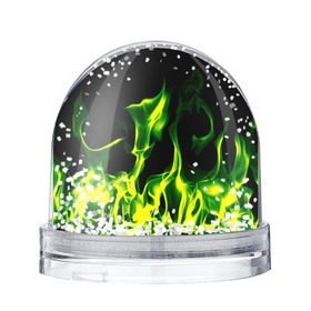 Снежный шар с принтом Зелёный огонь в Новосибирске, Пластик | Изображение внутри шара печатается на глянцевой фотобумаге с двух сторон | Тематика изображения на принте: пламя | черный | яркий