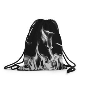 Рюкзак-мешок 3D с принтом Огонь в Новосибирске, 100% полиэстер | плотность ткани — 200 г/м2, размер — 35 х 45 см; лямки — толстые шнурки, застежка на шнуровке, без карманов и подкладки | монохромный | пламя