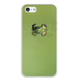 Чехол для iPhone 5/5S матовый с принтом Лягушка в Новосибирске, Силикон | Область печати: задняя сторона чехла, без боковых панелей | Тематика изображения на принте: болото | жаба | животные | лягушка