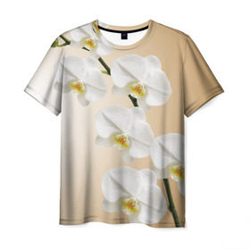Мужская футболка 3D с принтом Orhid в Новосибирске, 100% полиэфир | прямой крой, круглый вырез горловины, длина до линии бедер | Тематика изображения на принте: девушки | красота | орхидея | прелесть | цветы