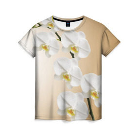 Женская футболка 3D с принтом Orhid в Новосибирске, 100% полиэфир ( синтетическое хлопкоподобное полотно) | прямой крой, круглый вырез горловины, длина до линии бедер | девушки | красота | орхидея | прелесть | цветы