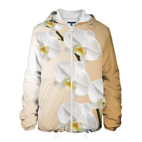 Мужская куртка 3D с принтом Orhid в Новосибирске, ткань верха — 100% полиэстер, подклад — флис | прямой крой, подол и капюшон оформлены резинкой с фиксаторами, два кармана без застежек по бокам, один большой потайной карман на груди. Карман на груди застегивается на липучку | девушки | красота | орхидея | прелесть | цветы