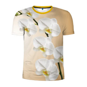 Мужская футболка 3D спортивная с принтом Orhid в Новосибирске, 100% полиэстер с улучшенными характеристиками | приталенный силуэт, круглая горловина, широкие плечи, сужается к линии бедра | Тематика изображения на принте: девушки | красота | орхидея | прелесть | цветы