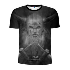 Мужская футболка 3D спортивная с принтом Олаф в Новосибирске, 100% полиэстер с улучшенными характеристиками | приталенный силуэт, круглая горловина, широкие плечи, сужается к линии бедра | league of legends | lol | olaf | viking | викинг | лига легенд | лол | олаф