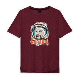 Мужская футболка хлопок Oversize с принтом Юрий Гагарин. Первый в космосе в Новосибирске, 100% хлопок | свободный крой, круглый ворот, “спинка” длиннее передней части | восток | звезды | космов | первый | ракета | ссср | юрий гагарин
