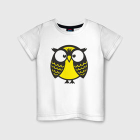 Детская футболка хлопок с принтом Совушка-сова в Новосибирске, 100% хлопок | круглый вырез горловины, полуприлегающий силуэт, длина до линии бедер | Тематика изображения на принте: 