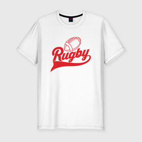 Мужская футболка премиум с принтом RUGBY в Новосибирске, 92% хлопок, 8% лайкра | приталенный силуэт, круглый вырез ворота, длина до линии бедра, короткий рукав | america | brokenfinger | dotrugby | league | nails | rugby | rugbyunion | usa | womensrugby | медведь | мяч | регби | россия