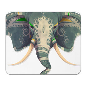 Коврик прямоугольный с принтом Индийский слон в Новосибирске, натуральный каучук | размер 230 х 185 мм; запечатка лицевой стороны | 