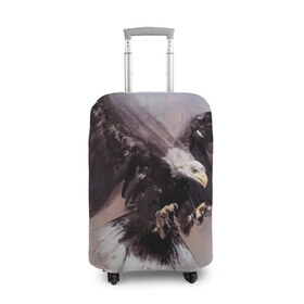 Чехол для чемодана 3D с принтом Eagle в Новосибирске, 86% полиэфир, 14% спандекс | двустороннее нанесение принта, прорези для ручек и колес | artwork | birds | eagle