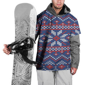Накидка на куртку 3D с принтом Снежинки в Новосибирске, 100% полиэстер |  | вязаный | рождество | свитер | текстура