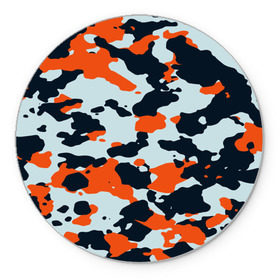 Коврик круглый с принтом Asiimov camouflage в Новосибирске, резина и полиэстер | круглая форма, изображение наносится на всю лицевую часть | камуфляж | контр страйк | контра