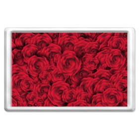 Магнит 45*70 с принтом Красные розы в Новосибирске, Пластик | Размер: 78*52 мм; Размер печати: 70*45 | любовь | мозаика | розы | сердце | узор