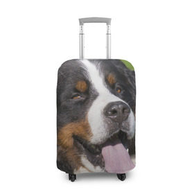 Чехол для чемодана 3D с принтом Бернский зенненхунд в Новосибирске, 86% полиэфир, 14% спандекс | двустороннее нанесение принта, прорези для ручек и колес | Тематика изображения на принте: волкодав | дворняжка | домашние животные | любимец | мопс | овчарка | пес | песик | питомец | сенбернар | собака | собачка