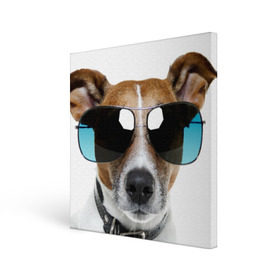 Холст квадратный с принтом Джек Рассел в очках в Новосибирске, 100% ПВХ |  | волкодав | дворняжка | джек | джек рассел | домашние животные | любимец | мопс | овчарка | пес | песик | питомец | рассел | сенбернар | собака | собачка
