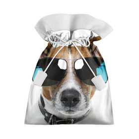 Подарочный 3D мешок с принтом Джек Рассел в очках в Новосибирске, 100% полиэстер | Размер: 29*39 см | волкодав | дворняжка | джек | джек рассел | домашние животные | любимец | мопс | овчарка | пес | песик | питомец | рассел | сенбернар | собака | собачка