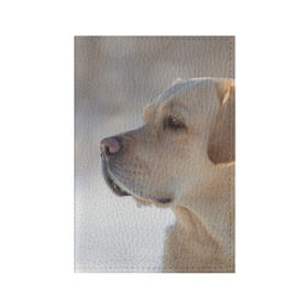 Обложка для паспорта матовая кожа с принтом Лабрадор в Новосибирске, натуральная матовая кожа | размер 19,3 х 13,7 см; прозрачные пластиковые крепления | далматин | далматинец | дворняга | лабрадор | любимец | овчарка | пес | питомец | самоед | собака | собачка | щенок