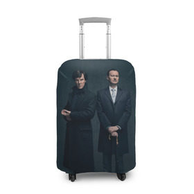 Чехол для чемодана 3D с принтом Brothers в Новосибирске, 86% полиэфир, 14% спандекс | двустороннее нанесение принта, прорези для ручек и колес | benedict | cumberbatch | doctor watson | freeman | holmes | sherlock | бенедикт | доктор ватсон | камбербатч | мартин | фриман | холмс | шерлок