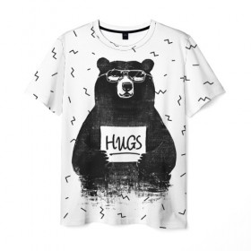 Мужская футболка 3D с принтом Bear Hugs в Новосибирске, 100% полиэфир | прямой крой, круглый вырез горловины, длина до линии бедер | Тематика изображения на принте: animal | bear | beast | fashion | funny | hipster | hugs | nature | style | животное | зверь | медведь | мода | объятья | прикол | природа | стиль | хипстер