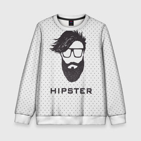 Детский свитшот 3D с принтом Hipster в Новосибирске, 100% полиэстер | свободная посадка, прямой крой, мягкая тканевая резинка на рукавах и понизу свитшота | Тематика изображения на принте: hair | hipster | man | волосы | мужчина | парень | прическа | хипстер