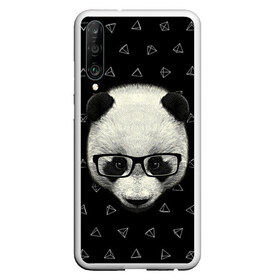 Чехол для Honor P30 с принтом Умная панда в Новосибирске, Силикон | Область печати: задняя сторона чехла, без боковых панелей | Тематика изображения на принте: animal | bear | beast | hipster | panda | smart | животное | зверь | медведь | очки | панда | свэг | умный | хипстер