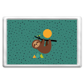 Магнит 45*70 с принтом Довольный ленивец в Новосибирске, Пластик | Размер: 78*52 мм; Размер печати: 70*45 | Тематика изображения на принте: animal | art | bear | beast | nature | sun | арт | животное | зверь | лето | медведь | мишка | природа | солнце