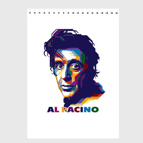 Скетчбук с принтом Al Pacino в Новосибирске, 100% бумага
 | 48 листов, плотность листов — 100 г/м2, плотность картонной обложки — 250 г/м2. Листы скреплены сверху удобной пружинной спиралью | актёр | аль пачино | артист | звезда | кино | киноактёр | кинозвезда | кинофильм | роль
