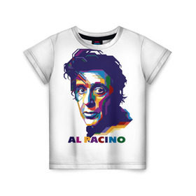 Детская футболка 3D с принтом Al Pacino в Новосибирске, 100% гипоаллергенный полиэфир | прямой крой, круглый вырез горловины, длина до линии бедер, чуть спущенное плечо, ткань немного тянется | актёр | аль пачино | артист | звезда | кино | киноактёр | кинозвезда | кинофильм | роль