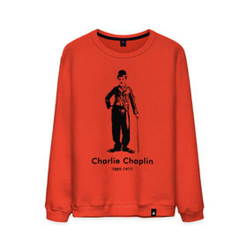 Мужской свитшот хлопок с принтом Чарли Чаплин в Новосибирске, 100% хлопок |  | Тематика изображения на принте: 