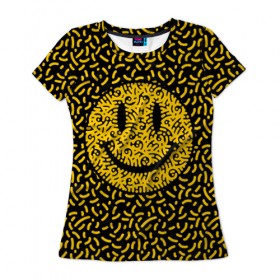 Женская футболка 3D с принтом Радостный смайл в Новосибирске, 100% полиэфир ( синтетическое хлопкоподобное полотно) | прямой крой, круглый вырез горловины, длина до линии бедер | Тематика изображения на принте: funny | joke | smile | радость | смайл | смех | улыбка | шутка