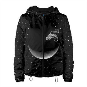 Женская куртка 3D с принтом Астронавт байкер в Новосибирске, ткань верха — 100% полиэстер, подклад — флис | прямой крой, подол и капюшон оформлены резинкой с фиксаторами, два кармана без застежек по бокам, один большой потайной карман на груди. Карман на груди застегивается на липучку | astronaut | cosmonaut | cosmos | galaxy | moto | planet | space | star | universe | астронавт | байкер | вселенная | галактика | звезды | космонавт | космос | луна | мотоцикл | планета
