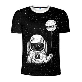 Мужская футболка 3D спортивная с принтом Астронавт с шариком в Новосибирске, 100% полиэстер с улучшенными характеристиками | приталенный силуэт, круглая горловина, широкие плечи, сужается к линии бедра | Тематика изображения на принте: astronaut | cosmonaut | cosmos | dead | galaxy | moon | planet | space | star | universe | астронавт | вселенная | галактика | звезды | космонавт | космос | луна | планета | шарик