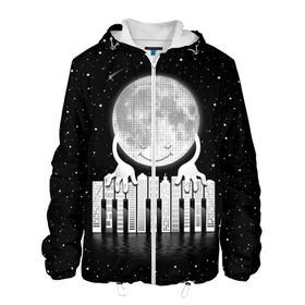 Мужская куртка 3D с принтом Лунная мелодия в Новосибирске, ткань верха — 100% полиэстер, подклад — флис | прямой крой, подол и капюшон оформлены резинкой с фиксаторами, два кармана без застежек по бокам, один большой потайной карман на груди. Карман на груди застегивается на липучку | astronaut | cosmonaut | cosmos | galaxy | meteor | moon | planet | space | universe | астронавт | вселенная | галактика | звезды | космонавт | космос | луна | мелодия | музыка | ноты
