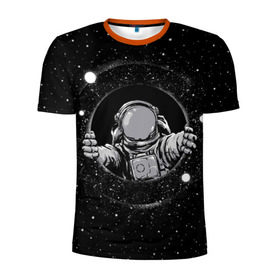 Мужская футболка 3D спортивная с принтом Черная дыра в Новосибирске, 100% полиэстер с улучшенными характеристиками | приталенный силуэт, круглая горловина, широкие плечи, сужается к линии бедра | astronaut | cosmonaut | cosmos | galaxy | meteor | moon | planet | space | star | universe | астронавт | бесконечность | вселенная | галактика | космонавт | космос | черная дыра