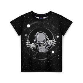 Детская футболка 3D с принтом Черная дыра в Новосибирске, 100% гипоаллергенный полиэфир | прямой крой, круглый вырез горловины, длина до линии бедер, чуть спущенное плечо, ткань немного тянется | Тематика изображения на принте: astronaut | cosmonaut | cosmos | galaxy | meteor | moon | planet | space | star | universe | астронавт | бесконечность | вселенная | галактика | космонавт | космос | черная дыра