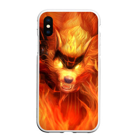 Чехол для iPhone XS Max матовый с принтом Fire Wolf в Новосибирске, Силикон | Область печати: задняя сторона чехла, без боковых панелей | Тематика изображения на принте: league of legends | lol | warwick | wolf | варвик | волк | лига легенд | лол