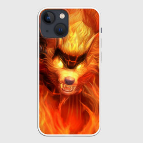 Чехол для iPhone 13 mini с принтом Fire Wolf в Новосибирске,  |  | Тематика изображения на принте: league of legends | lol | warwick | wolf | варвик | волк | лига легенд | лол