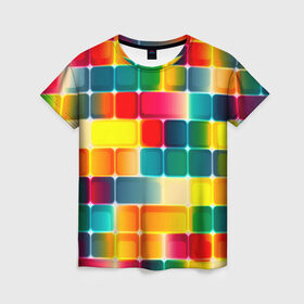 Женская футболка 3D с принтом Multicolour в Новосибирске, 100% полиэфир ( синтетическое хлопкоподобное полотно) | прямой крой, круглый вырез горловины, длина до линии бедер | 