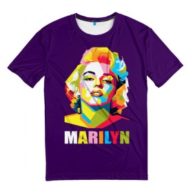 Мужская футболка 3D с принтом Marilyn Monroe в Новосибирске, 100% полиэфир | прямой крой, круглый вырез горловины, длина до линии бедер | marilyn monroe | актриса | звезда | кино | мэрилин монро | певица