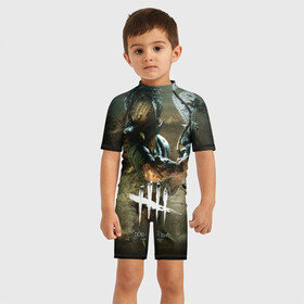 Детский купальный костюм 3D с принтом Dead by Daylight в Новосибирске, Полиэстер 85%, Спандекс 15% | застежка на молнии на спине | daylight | dead | horror