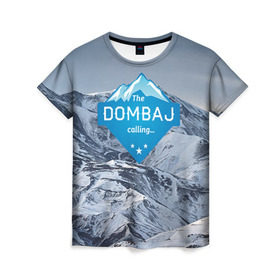 Женская футболка 3D с принтом Домбай в Новосибирске, 100% полиэфир ( синтетическое хлопкоподобное полотно) | прямой крой, круглый вырез горловины, длина до линии бедер | домбай