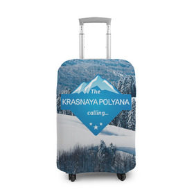 Чехол для чемодана 3D с принтом Красная поляна в Новосибирске, 86% полиэфир, 14% спандекс | двустороннее нанесение принта, прорези для ручек и колес | горнолыжный курорт | горы | зима | красная поляна | лыжи | парк | роза хуторов | снег | сноутборд | сочи