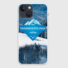 Чехол для iPhone 13 mini с принтом Красная поляна в Новосибирске,  |  | горнолыжный курорт | горы | зима | красная поляна | лыжи | парк | роза хуторов | снег | сноутборд | сочи