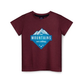 Детская футболка хлопок с принтом Горы зовут в Новосибирске, 100% хлопок | круглый вырез горловины, полуприлегающий силуэт, длина до линии бедер | альпинизм | горы | лыжи | сноуборд