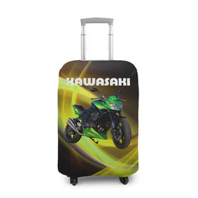 Чехол для чемодана 3D с принтом Kawasaki в Новосибирске, 86% полиэфир, 14% спандекс | двустороннее нанесение принта, прорези для ручек и колес | moto | байк | байкер | мото | мотогонки | мотоспорт | мотоцикл