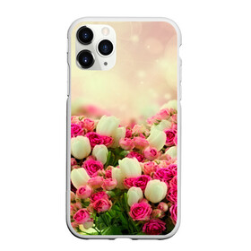 Чехол для iPhone 11 Pro матовый с принтом Цветы в Новосибирске, Силикон |  | Тематика изображения на принте: розовый | розы | цветы | яркий