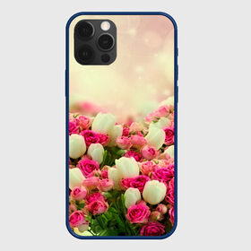 Чехол для iPhone 12 Pro с принтом Цветы в Новосибирске, силикон | область печати: задняя сторона чехла, без боковых панелей | Тематика изображения на принте: розовый | розы | цветы | яркий