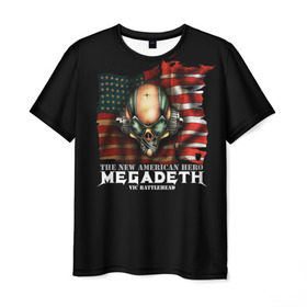 Мужская футболка 3D с принтом Megadeth #3 в Новосибирске, 100% полиэфир | прямой крой, круглый вырез горловины, длина до линии бедер | Тематика изображения на принте: dave | megadeth | metal | mustaine | rattlehead | rock | thrash | vic | дейв | мастейн | мегадез | мегадет | мегедес | метал | рок | треш