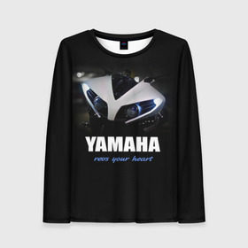 Женский лонгслив 3D с принтом Yamaha в Новосибирске, 100% полиэстер | длинные рукава, круглый вырез горловины, полуприлегающий силуэт | yamaha | yzf | байк | байкер | мото | мотоцикл | мотоциклист | ямаха