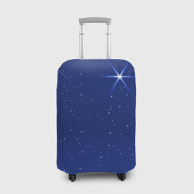 Чехол для чемодана 3D с принтом Звезда пленительного счастья в Новосибирске, 86% полиэфир, 14% спандекс | двустороннее нанесение принта, прорези для ручек и колес | блеск | галактика | звёзды | космос | лучи | небо | ночь