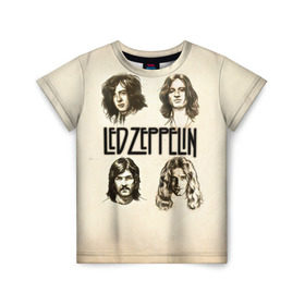 Детская футболка 3D с принтом Led Zeppelin 1 в Новосибирске, 100% гипоаллергенный полиэфир | прямой крой, круглый вырез горловины, длина до линии бедер, чуть спущенное плечо, ткань немного тянется | led zeppelin | лед зеппелин | роберт плант